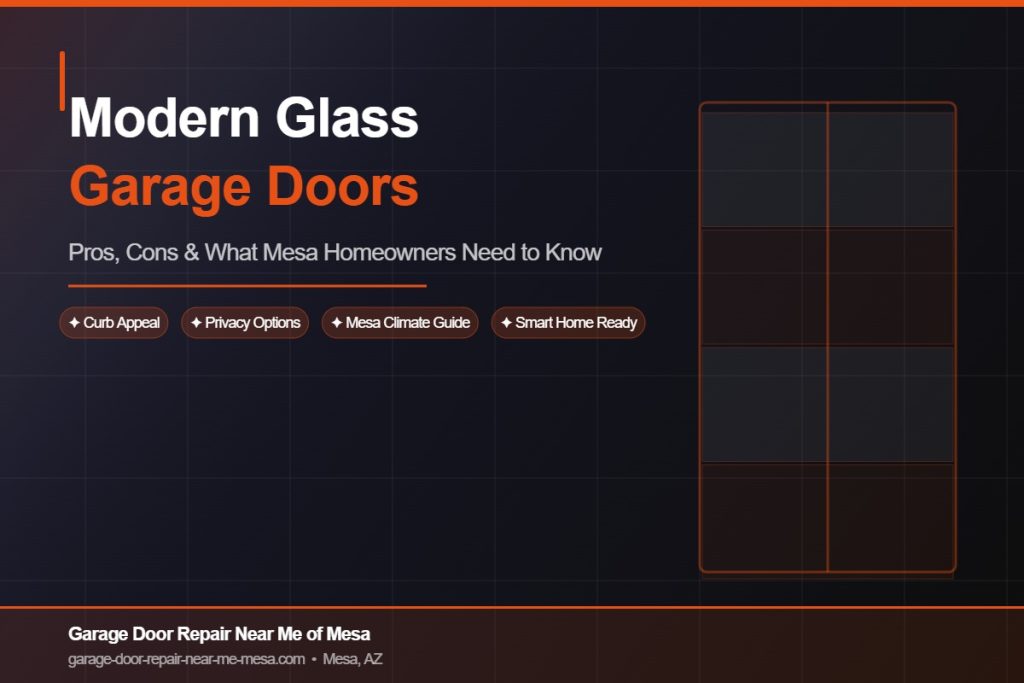 Modern glass garage doors pros and cons Mesa AZ