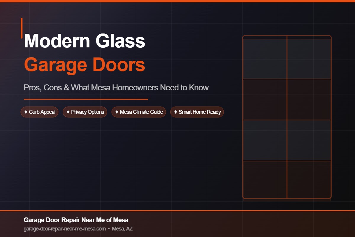 Modern glass garage doors pros and cons Mesa AZ